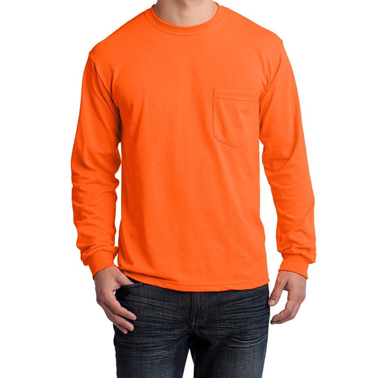 Gildan Long Sleeve Safety T-Shirt with Pocket