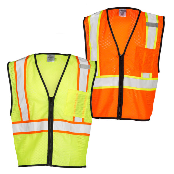Hi-Viz Brand® 1 Pocket ANSI Class 2 Two-Tone Safety Vest (Mesh Fabric)