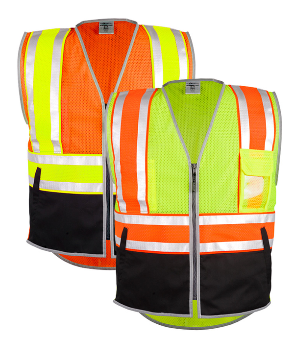ML Kishigo Premium Brilliant Series® Heavy Duty Class 2 Safety Vest (Black Bottom)