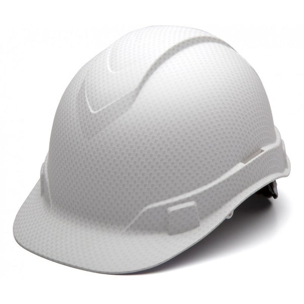 White Matte Pattern - Pyramex Ridgeline Hard Hat with 4-Point Ratchet Suspension (Non-Vented)
