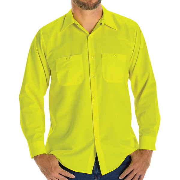 Red Kap® Enhanced Visibility Ripstop Long Sleeve Button-Down Work Shirt