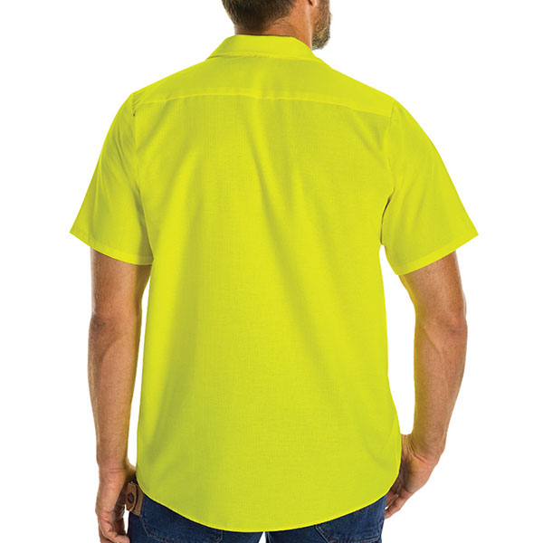 Red Kap® Enhanced Visibility Ripstop Short Sleeve Button-Down Work Shirt