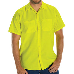 Red Kap® Enhanced Visibility Ripstop Short Sleeve Button-Down Work Shirt