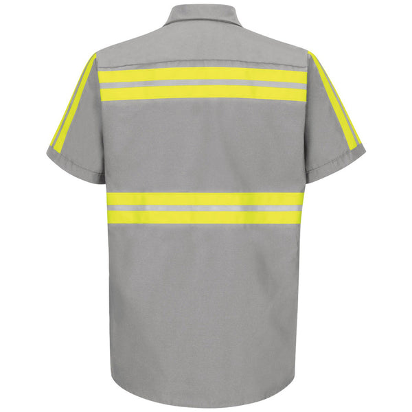 Red Kap® Enhanced Visibility Short Sleeve Button-Down Work Shirt