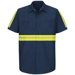 Red Kap® Enhanced Visibility Short Sleeve Button-Down Work Shirt